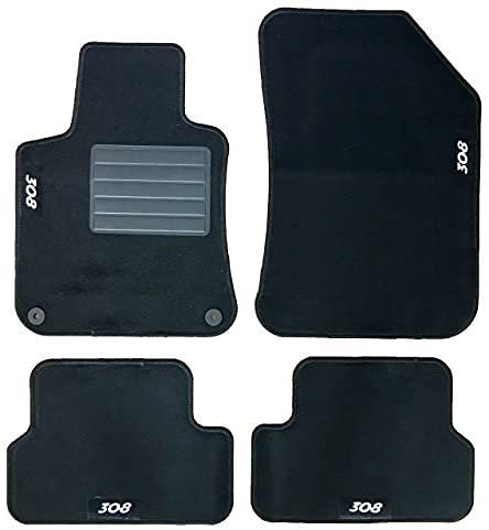 Carmats Tapis de voiture en moquette avec 2 attaches de fixation et 4 broderies