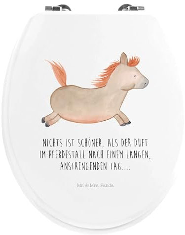 Mr. & Mrs. Panda Motiv WC Sitz Pferd Springen - Geschenk, Toilette, WC-Sitz, Landwirt, Stall, ausreiten, Klobrille, Pferdebesitzer, Bauernhof,