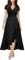 MIUSOL Women's Elegant V-Neck Lace Evening Formal Party Wedding Guest Long Dress (Medium, Black)