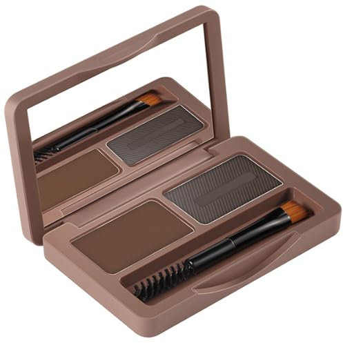 2 Couleurs Poudre De Sourcils Imperméable Naturel Natural Powder Powder Powder Powder Duo Sculping Kit Pour Filles Femmes Brun Foncé Et Gris 1set, Poudre De Sourcils Imperméable, Poudre De Sourcils