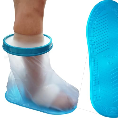Tideshake - Protection de plâtre antidérapante et imperméable pour la douche, réutilisable pour adultes, protections en plâtre pour douche, sac en fonte étanche pour pied opératoire, cheville