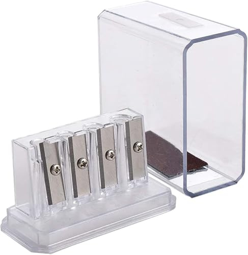 1Pcs Transparent 4 Holes Charcoal Pencil Sharpener,Long Point Carpenter Pencil Sharpener Plastic Artist Pencil Sharpener Pencil Sharpeners for Sketching