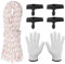 ZMDMAH 10 Meter Starterseil Rasenmäher, 4 Pcs Startgriff, Arbeitshandschuhe, 4 mm Rücklaufstarterseil Ersatz-Starterseil für Rasenmäher Kettensäge Trimmer Kantenschneider Freischneider Motorteile
