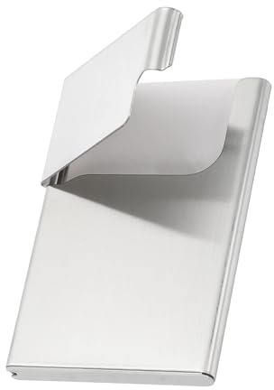PATIKIL Portatarjetas De Metal Portatarjetas Profesional Plateado | Para Hombre Y Mujer De Oficina Tarjetas De Crédito Identificación Organización