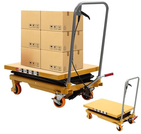 Carro Elevador de Tijera, Plataforma Elevadora Hidráulica, Carro de Elevación para Fábrica, Portátil y Duradero, para Fábricas y Almacenes,200kg
