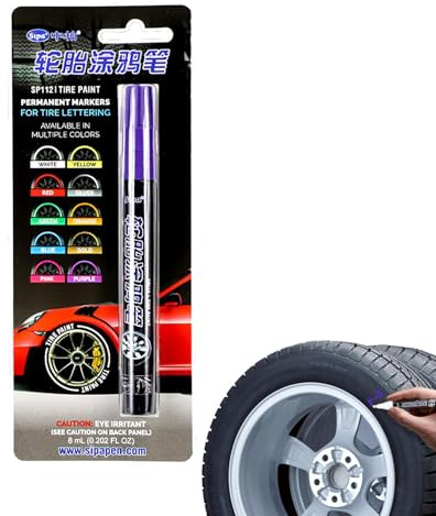 Stylo de peinture pour pneus de voiture – Marqueur de pneu | Marqueur de pneu étanche | Marqueurs de lettrage de peinture automobile | Stylos sans fuite d'encre pour clôtures en bois, boîtes de verre