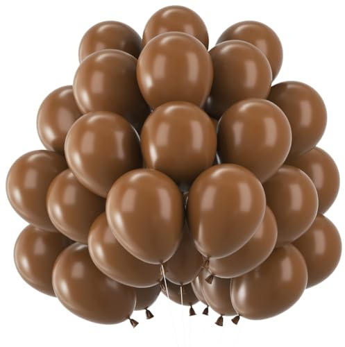 60 stycken ballonger brun, retro bruna latexballonger, matt kaffe heliumballong, 30 cm mörkbrun festballong för födelsedag, babyparty, boho, bröllop, alla hjärtans dag, examen, nattvardsfest
