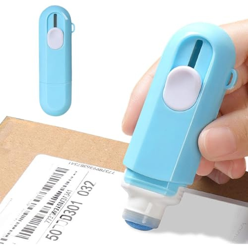 qixeuoa Termiskt papper integritetsradergummi, informations-täckvätska med skärkniv, termisk bläckborttagare – för , arbetsplats, företag, post, paketfrakt, postfilial, skola