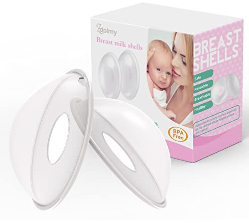 Breast Shells, Milk Saver, Nursing Cups, Nursing Moms to Ease Nipple Pain, BPA-Free and Reusable, Collect Breast Milk Leak (Pack of 2)