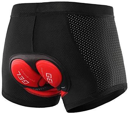 ARSUXEO Cycling Shorts Mens Padded Undershorts 3D Gel MTB Liner Bike Accessories Breathable Bicycle Underwear 001C Black S