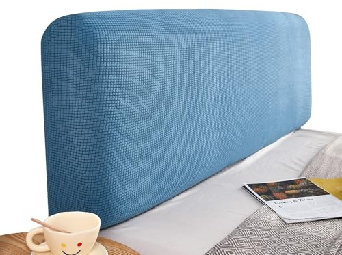 WYJHNL Copertura per Testiera per Letto, Copri Testata Letto Fodera Elastica Vello Protezione Testata Matrimoniale Cover Cuscino Lavabile per Decorazione Camera Blue Stone Blue 180-190cm