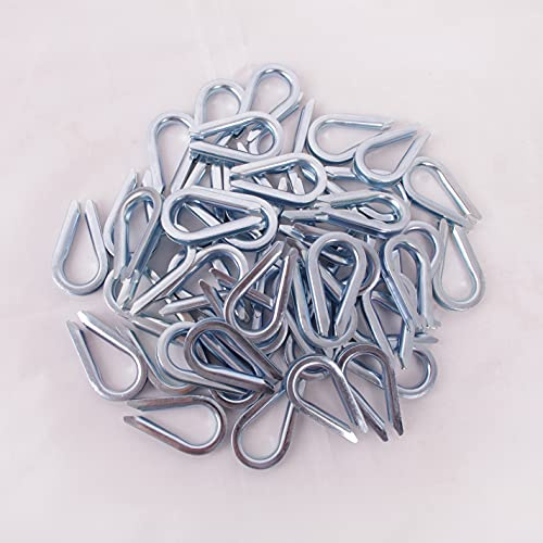 HIGOOD Wire Rope Thimble, for Wire Rope Dia. 1/8 in, Carbon Steel,(1/8 50PCS)