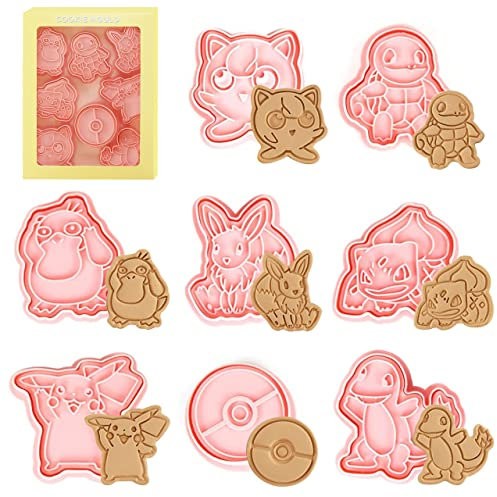 LGZIN Keksausstecher Kinder, 8 Stück 3D Plätzchenausstecher, Keks Ausstechform Set, Ausstecher Kunststoff, 3D Ausstecher Set, Cookie Cutter, für Keksteig, Fondant, Donut, Kuchendekoration