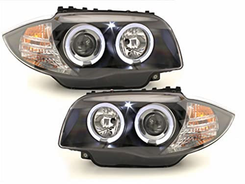 CR-Lights LED Angel Eyes Scheinwerfer für BMW 1er E87/81 2004-2011 schwarz, LPBM80