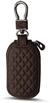 JNNJ Premio Custodia in Pelle Bovina per Chiavi Auto, Schermatura Del Segnale e Portachiavi Anti-Touch, Manicotti per Chiavi Universale per Le Chiavi Del Telecomando Dell'auto(Caffè)