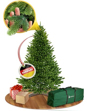 ArtiTree Künstlicher Weihnachtsbaum 120 cm – 100 % Spritzguss Nordfichte | Premium Tannenbaum naturgetreu inkl. FSC-Holzständer & Aufbewahrungstasche
