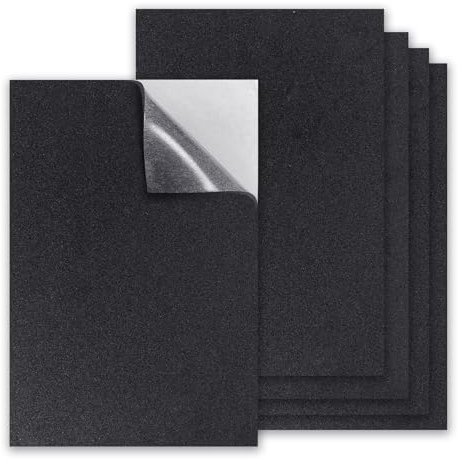 5 Pezzi di Tappetino Adesivo Antiscivolo 200 mm x 300 mm x 3 mm,Agliati a Misura ogli Feltro Adesivo per la Protezione di Mobili Tavoli e Sedie Divani (Nero)