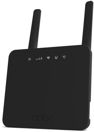 Router ADOC R46, 4G Cat 6, Antenas potentes, Velocidad de WiFi hasta 300mbps, Compatible con FDD/TDD-LTE, UMTS, Edge/GPRS/gsm, Soporta Volte, 4 Puertos Ethernet LAN/WAN y Puerto RJ11.