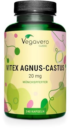 Agnocasto | 20 mg | Estratto 15:1 | 240 Capsule | Per Ciclo Mestruale, Squilibrio Ormonale e Menopausa | Testato in Laboratorio | Senza Additivi | Vegan | Vegavero®