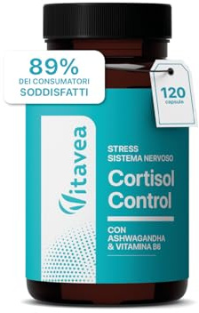 Cortisol Control con Ashwagandha - Rhodiola Bacopa - L-Teanina - Magnesio