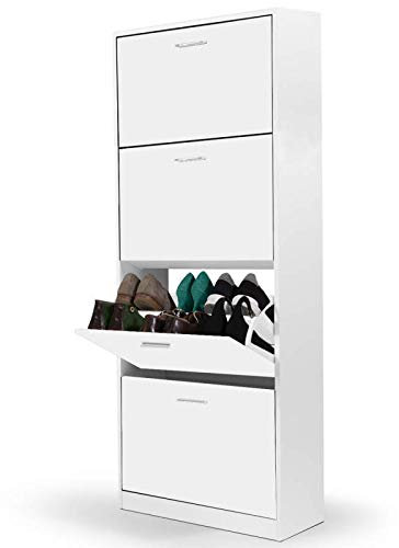 IDMarket - Zapatero KLARK 4 puertas blanco