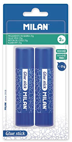 MILAN BWM10436 Blister 2 Barras Pegamento 21gr, multicolor, único