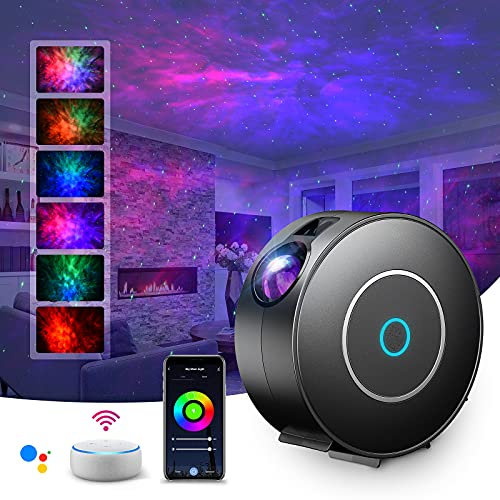 SUPPOU LED Alexa Sternenhimmel Projektor, Smart Nachtlicht 3D Galaxy Sternenprojektor Lampe Kinder Erwachsense mit RG Dimming/Stimmenkontrolle/WiFi Verbindung/Kompatibel Alexa Google Assistant
