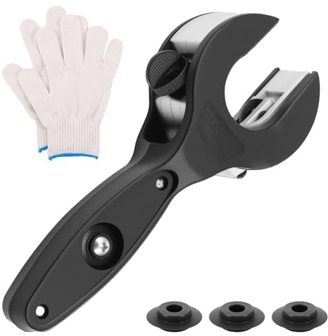 GWCYMYD Ratschen-Rohrschneider Rohrdurchmesser von 8–29 mm Rohrabschneider mit 3 Ersatz Schneidrad Aluminiumlegierung Kupferrohrschneider für Heizung Rohre Kleine Räume