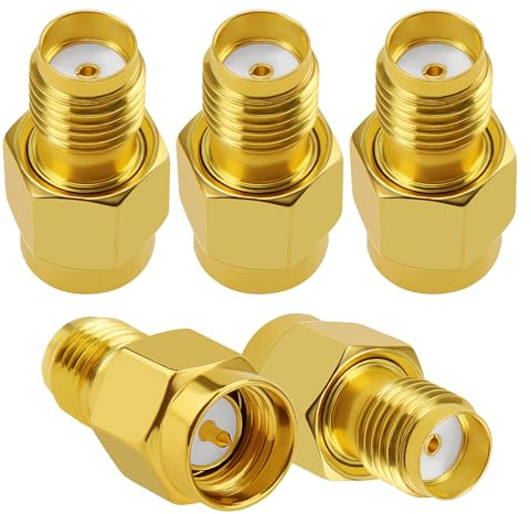 KUOQIY 5 Stycken SMA Hane Till Honadapter, Koaxial Koaxialadapterkontakt för WiFi-antenn, FPV, Glasögon, Router
