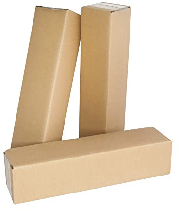 PACK4YA 280×65×65 mm Scatole di cartone ondulato lunghe Piccole scatole postali per l'invio di pacchi Marrone Cartone di spedizione per affari, conservazione o imballaggio regalo (10 pezzi)