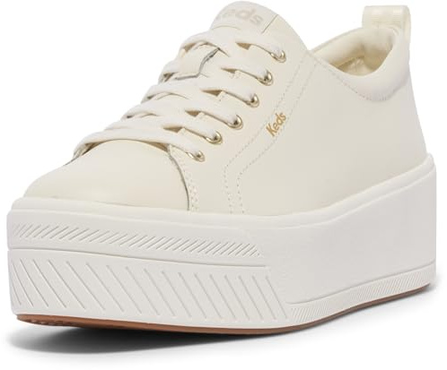 Keds Women's Skyler Lace Up, Off White Leather, 8 Medium