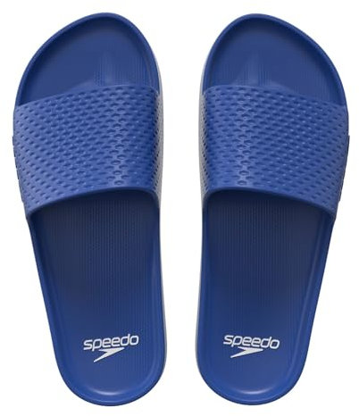 Speedo Men's Essential Slides | Pool Sliders | Quick Dry, Cerulean Blue, 10