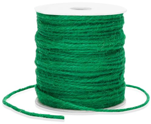 G2PLUS 100M Vert Ficelle en Jute Corde Naturelles Ficelle en Jute,Corde de Chanvre 3mm Ficelles de Jardinage,pour Jardinage Décoration, Artisanat L'emballage