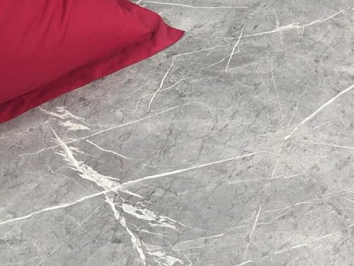 Revêtement de sol PVC Sol vinyle aspect marbre,clair, Découpe (2m de large, 3,5m de long)