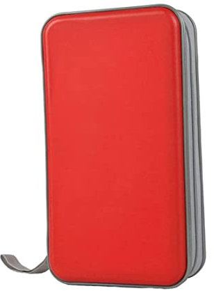 CD Case CD Holder CD Case Wallet DVD Binder DVD Organizer Storage Bag Hard Plastic 80 Capacity Portable Red