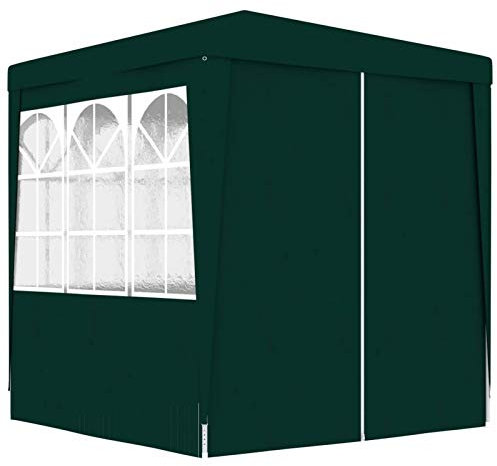 Xichuzi Profi-Partyzelt mit Seitenwänden, Festzelt, Pavillion, Bierzelt, Garten Party Zelt, Gartenzelt, Grillpavillon, 2×2m Grün 90 g/m²