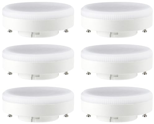 NCC-Licht Lot de 6 ampoules LED GX53 mat 425 lm Lumière du jour 6500 K Blanc froid Ø 75 x 27 mm