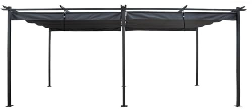 Pergola en métal avec Toit rétractable - 3 x 6 m - Anthracite
