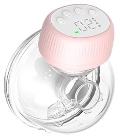 Smocraut Elektrische Milchpumpe, tragbar, tragbar, mit 12 Stufen, 4 Modi, mit Heizfunktion und UV-Desinfektion, schmerzfrei, geräuscharm (MY385-Pink-1PC)