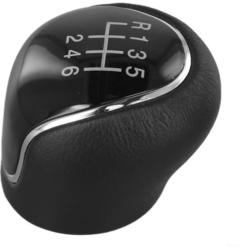 Fauhapyway Pomo de palanca de cambios de 6 velocidades, mango de palanca de transmisión manual para Ford Mondeo S-MAX C-MAX Focus, perilla de palanca de cambios de piel sintética negra