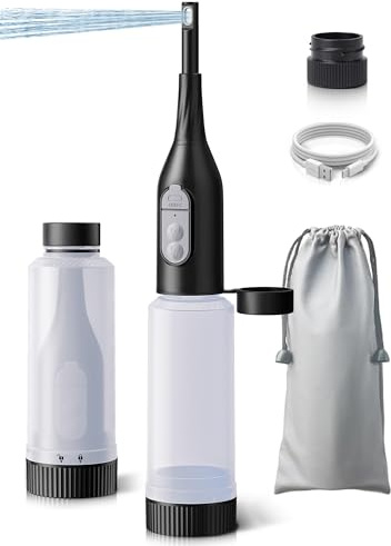 Bidet Portatile, SANEWE Bidets Elettrica da Viaggio, 2 Modalità di Spruzzo, Protezione dall'acqua IPX7 e Regolazione Della Pressione, Per l'igiene Personale, la Cura Post-parto e la Pulizia Perineale
