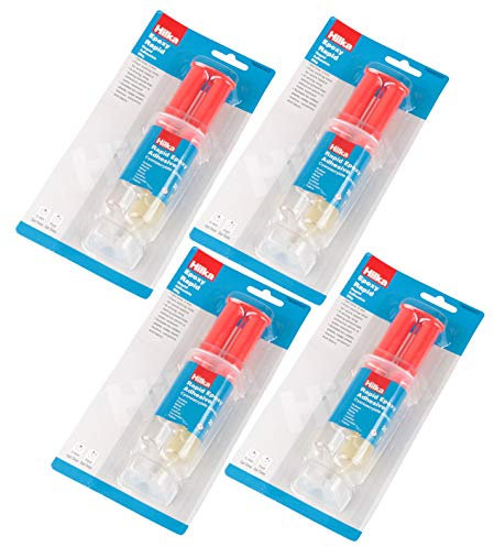 (PACK OF 4) Hilka 2 Part Epoxy Syringe Quick Setting Adhesive Glue Plastic Metal Wood
