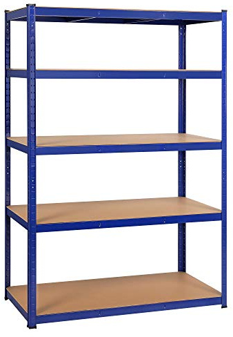 Yaheetech Estantería Metálica de Almacenaje 180 x 120 x 60 cm con Capacidad de 875 kg para Trasero Taller Garaje Cocina Sótano Estante de Almacenamiento Azul