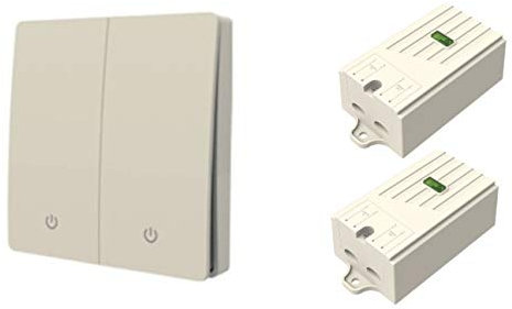 edi-tronic Kinetic System Funk Wandschalter Schalter 2 Fach + 2X Empfänger batterielos