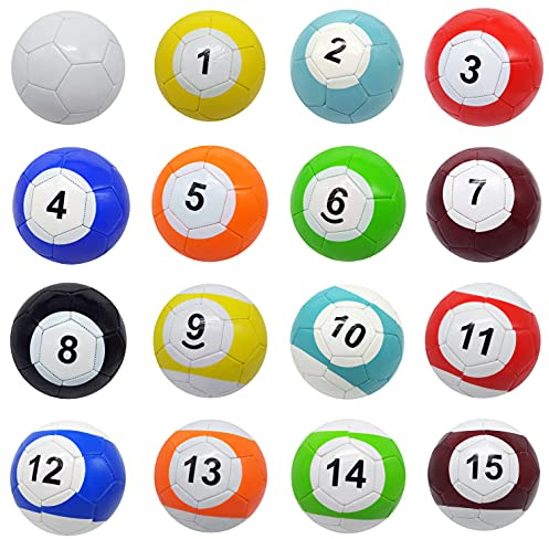 Yoqanr 16 Pcs Snooker Balls Soccer Table Game Street Ball Huge Billiards Football for Pool Ball Toy Sport Inflatable (7.87in)