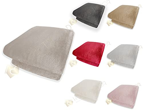Home Tresor - Coperta Plaid Morbida | Coperta Vellutata in Pile per Divano, Letto in Microfibra Manopesca Tinta Unita (Tortora, Singolo cm. 160x210)