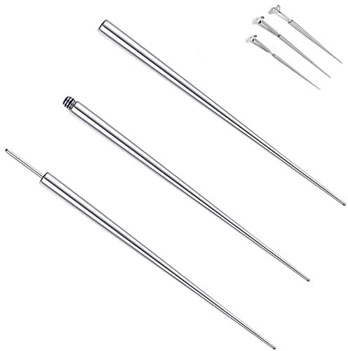 FIOROYAL 3 Pcs Piercing Taper Insertion Chirurgenstahl 14G 16G 18G für Ohr/Nase/Lippe/Bauch/Nippel/Zunge Piercing Tool Body Stretching Piercings Kit Assistant Tool1.2