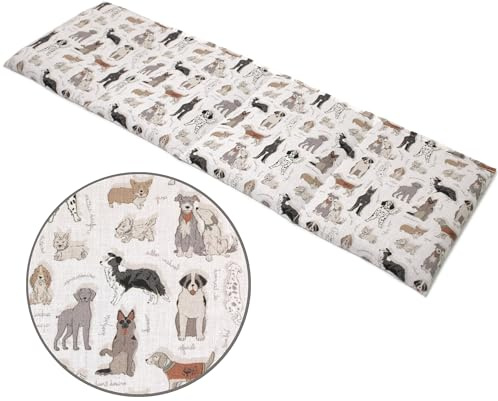 GIRAFFENLAND Almohada de semillas de uva de 4 cámaras 20x60cm tela orgánica Love Dogs almohada térmica almohada de grano