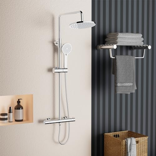 PURAGEIR Columna Ducha Termostatica con Grifo, Altura regulable 75CM-115CM
