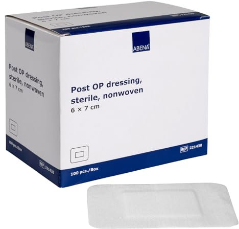 ABENA Wundpflaster steril 7x6 cm – 100 Stück – Sensitives Pflaster, hautfreundlich & atmungsaktiv, einzeln verpackt – Schutzpflaster für Schnittwunden und Kratzer – für Zuhause & Klinik